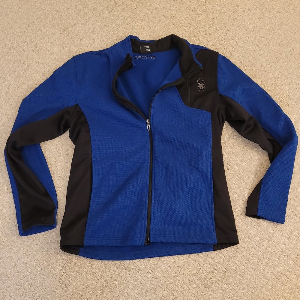 Spyder Waffle Full-Zip Jacket - Blue & Black